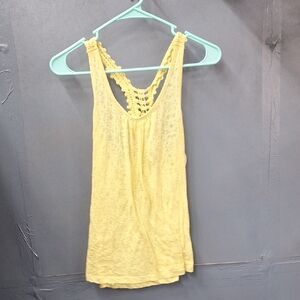 Yellow Lace Sleeveless Top